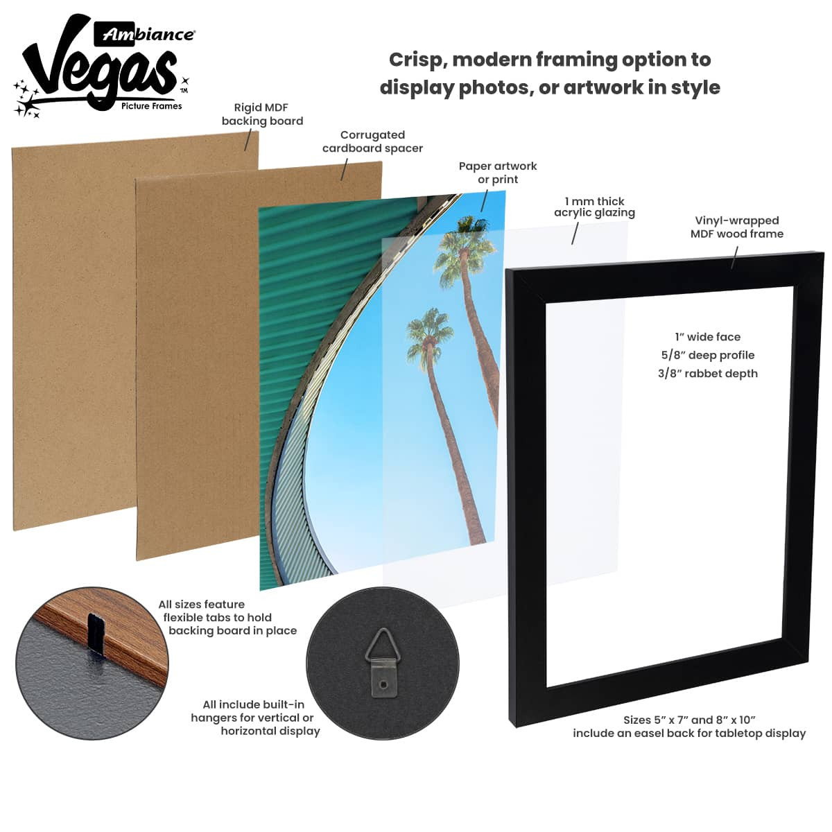 Ambiance Vegas Frames With Glazing & Backing