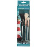 Creative Mark Natural White & Black Goat Hair Mop 3 Brush Mixed Set Creative Mark Natural White & Black Goat Hair Mop 3 Brush Mixed Set