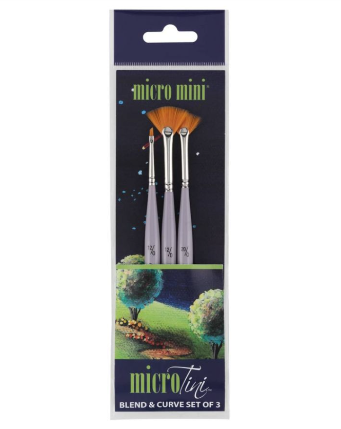Micro Tini Detail Brush Blend & Curve Brush Set of 3