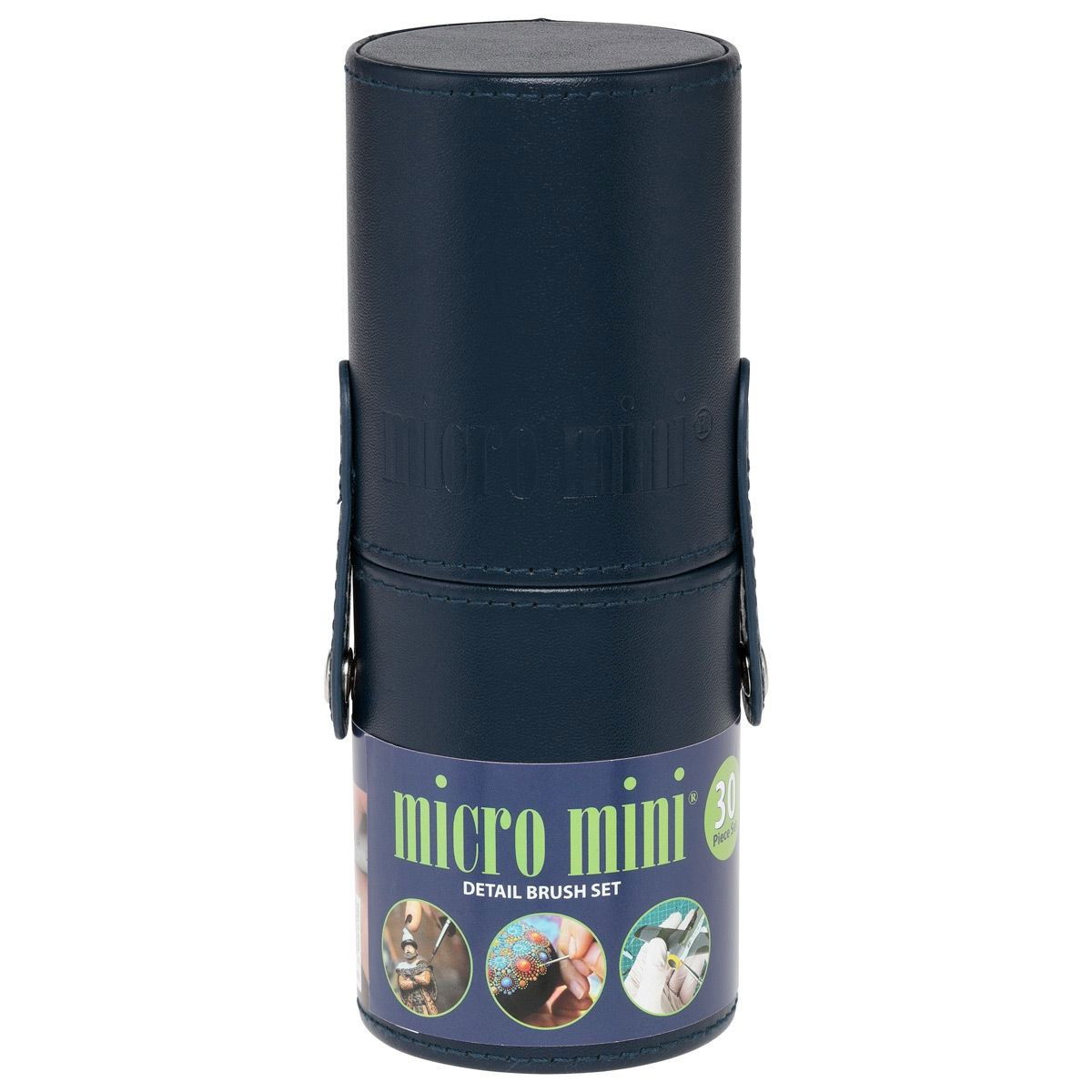 Micro Tini Detail Brush Deluxe Set of 30 With Vegan Leather Case