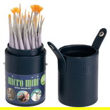 Micro Tini Detail Brush Deluxe Set of 30 With Vegan Leather Case