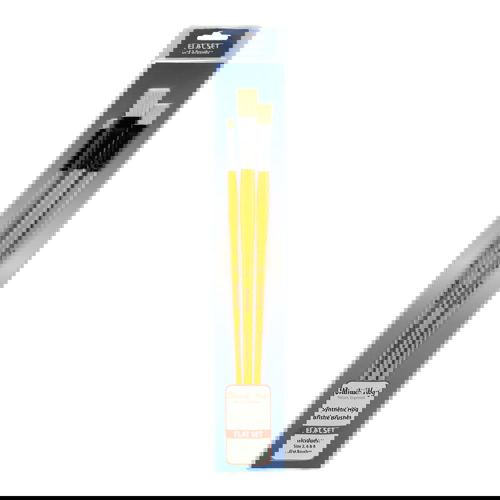 Mimik Hog Synthetic Bristle Brush Filbert 3 Set