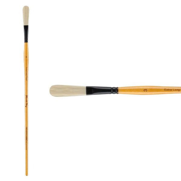 Mimik Hog Synthetic Bristle Brush Extra-Long Filbert Size 3 - (88980)