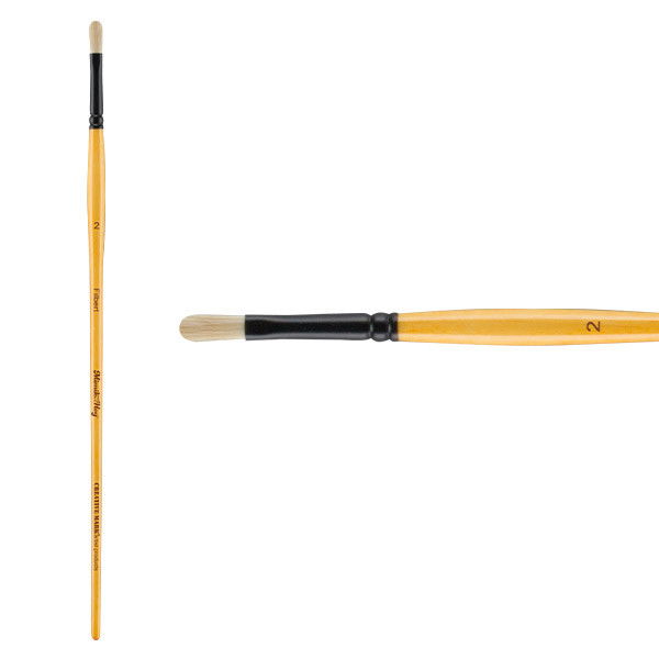 Mimik Hog Synthetic Bristle Brush Filbert Size 2 - (88967)