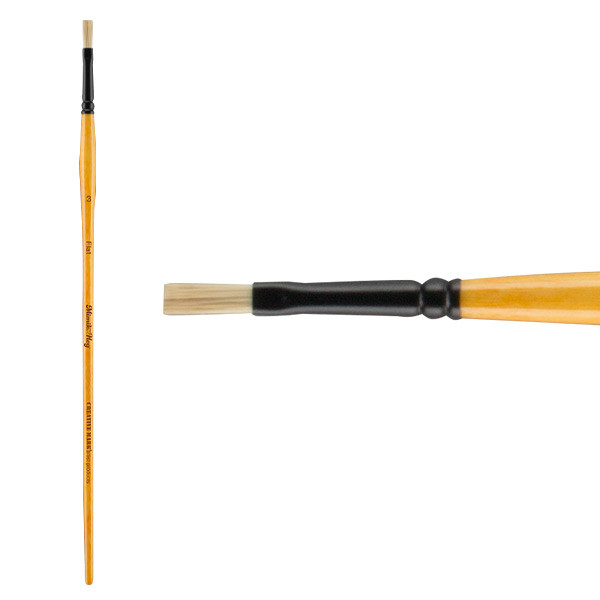 Mimik Hog Synthetic Bristle Brush Flat Size 3 - (88958)