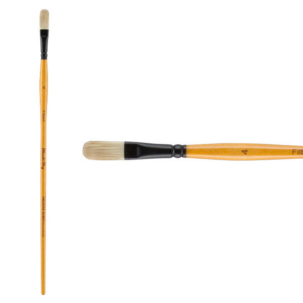 Mimik Hog Synthetic Bristle Brush Filbert Size 4 - (88969)