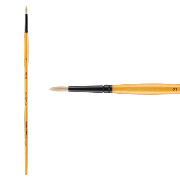 Mimik Hog Synthetic Bristle Brush Round Size 3 - (88938)