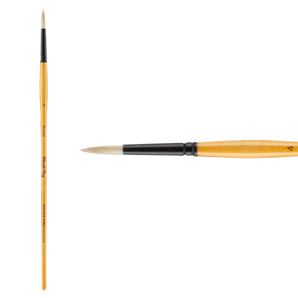 Mimik Hog Synthetic Bristle Brush Round Size 4 - (88939)