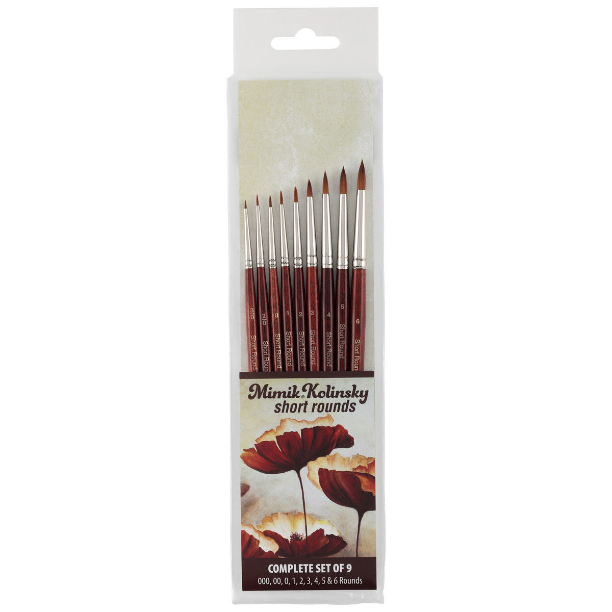 Mimik Synthetic Kolinsky Brush Short Handle Short Round 9 Set