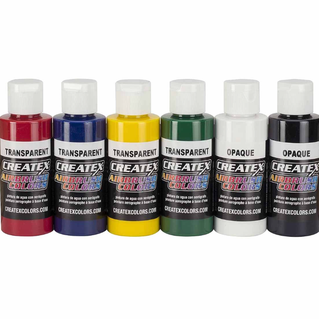 Createx Illustration Airbrush 5 Primary Colors + Reducer Set Createx Illustration Airbrush 5 Primary Colors + Reducer Set