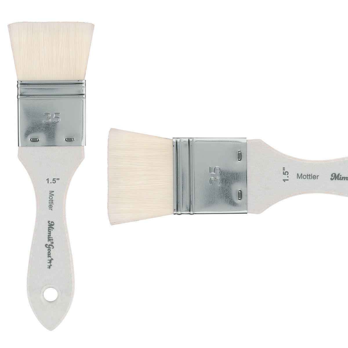 Mimik Synthetic Goat Hair Short Handle Mottler Brush 1.5 in. - (91511)