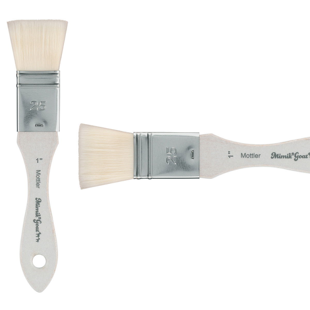 Mimik Synthetic Goat Hair Short Handle Mottler Brush 1 in. - (91510)