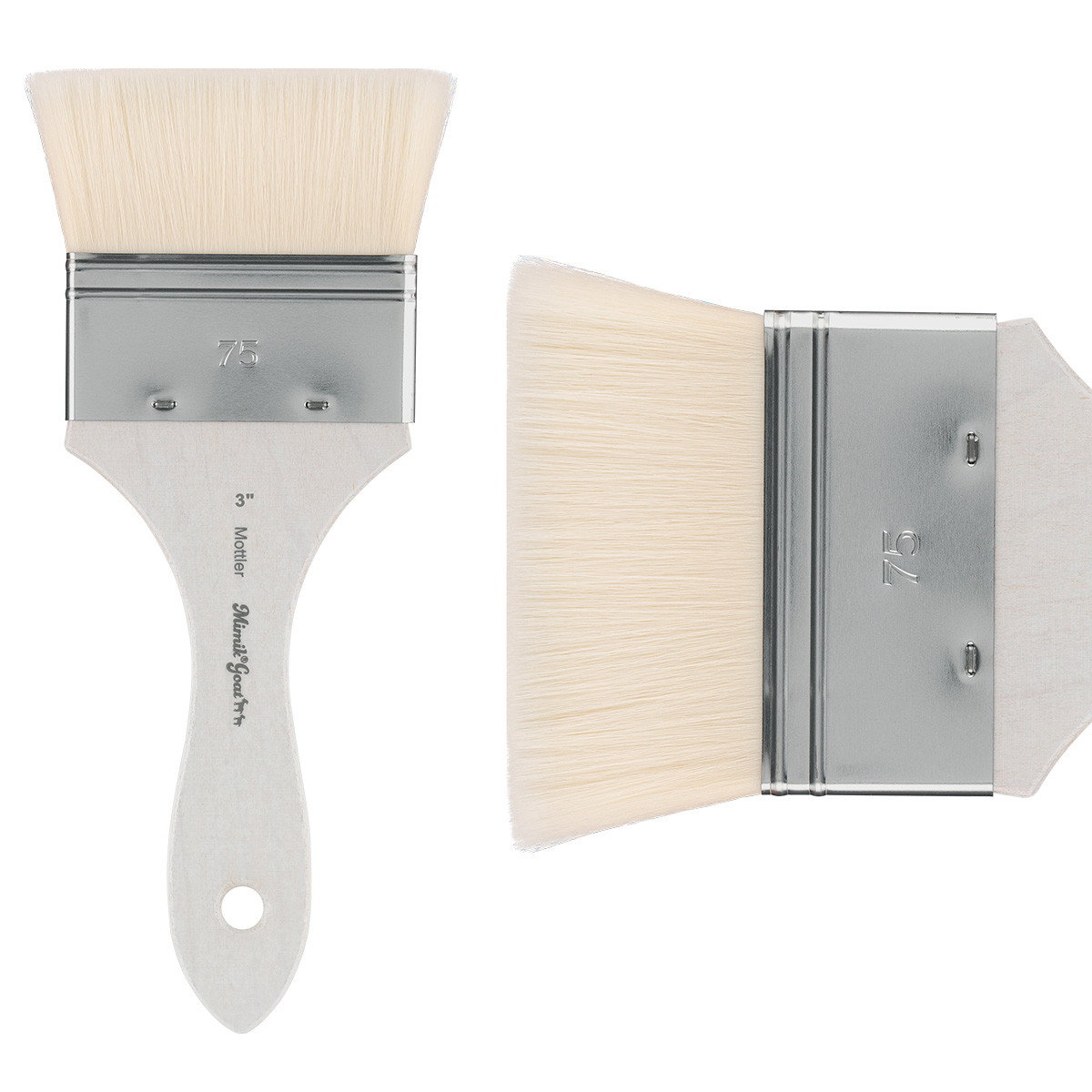 Mimik Synthetic Goat Hair Short Handle Mottler Brush 3" - (91514)
