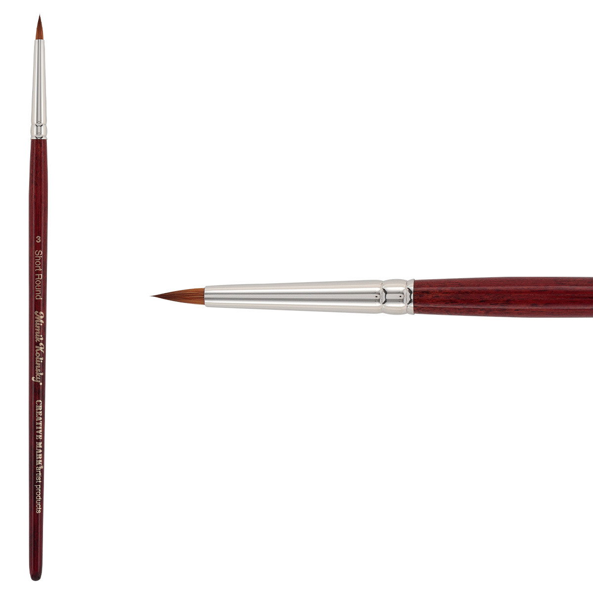 Mimik Synthetic Kolinsky Brush Short Handle Short Round Size 3 - (90760)