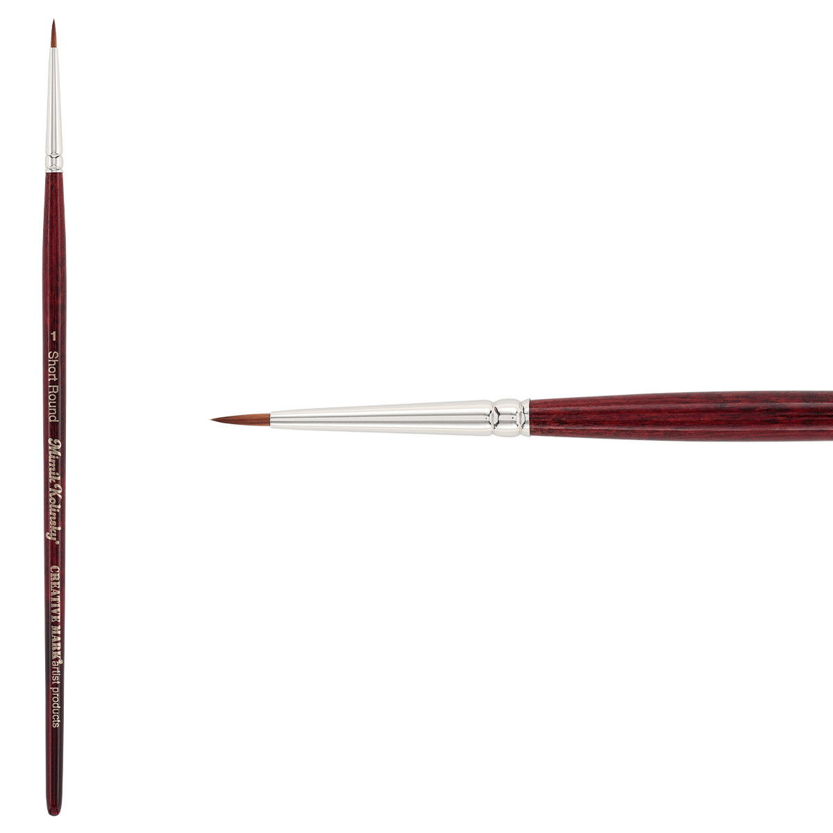 Mimik Synthetic Kolinsky Brush Short Handle Short Round Size 1 - (90758)