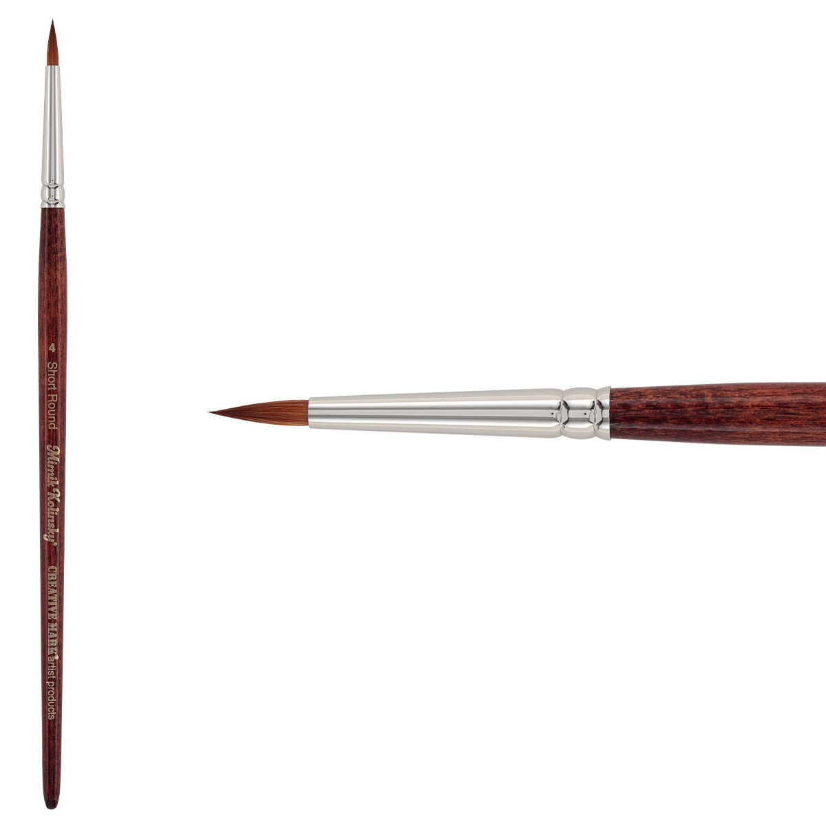 Mimik Synthetic Kolinsky Brush Short Handle Short Round Size 4 - (90761)