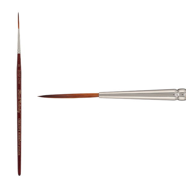 Mimik Synthetic Kolinsky Short Handle Brush Script Liner Size 2 - (89914)