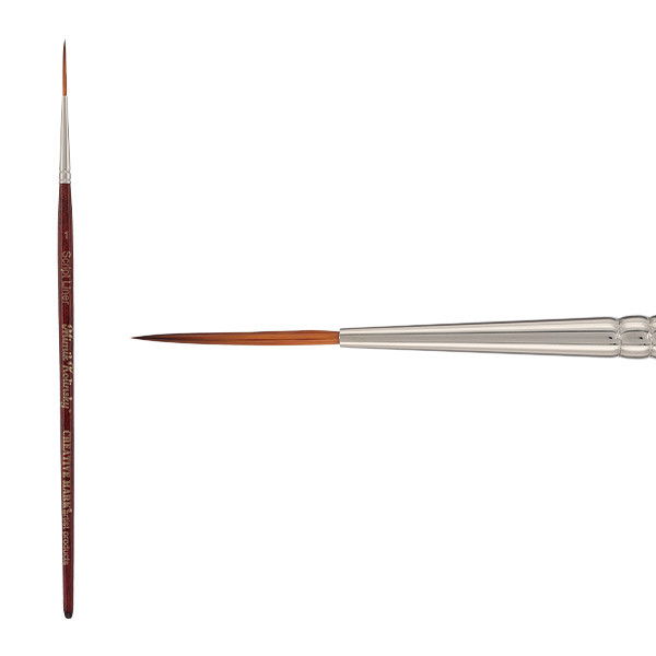 Mimik Synthetic Kolinsky Short Handle Brush Script Liner Size 1 - (89913)