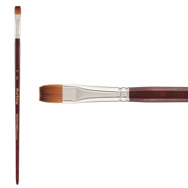 Mimik Synthetic Kolinsky Long Handle Flat Brush Size 12 - (89651)