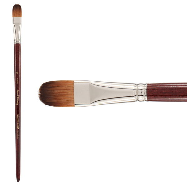 Mimik Synthetic Kolinsky Long Handle Filbert Brush Size 18 - (89642)