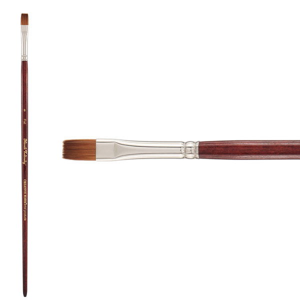 Mimik Synthetic Kolinsky Long Handle Flat Brush Size 8 - (89649)