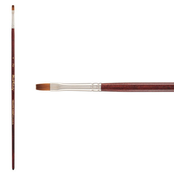 Mimik Synthetic Kolinsky Long Handle Flat Brush Size 4 - (89647)