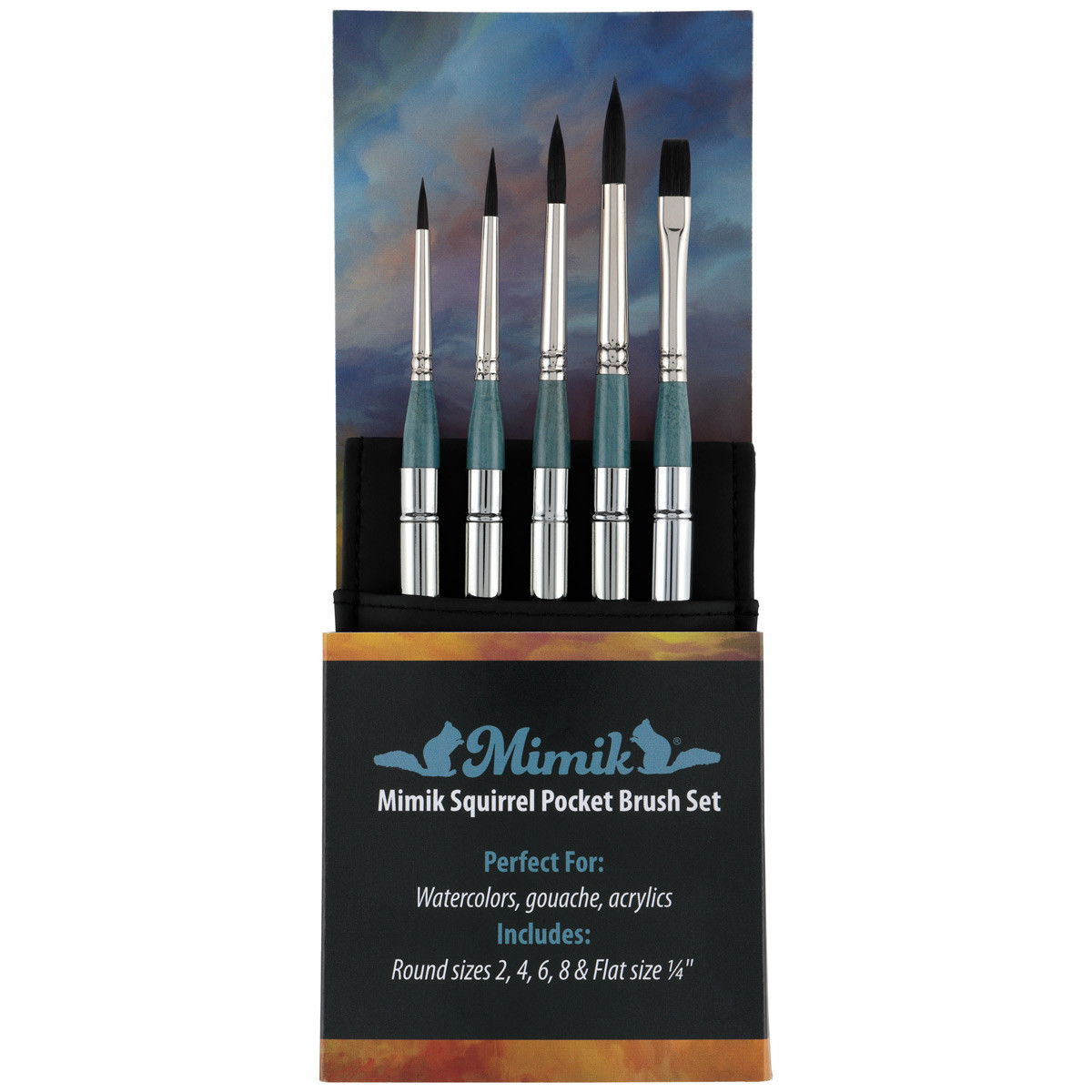 Mimik Synthetic Squirrel Pocket Brush Set of 5