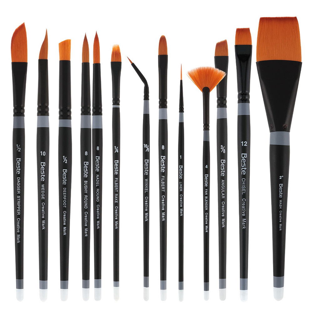 Beste Golden Taklon Short Handle Brushes
