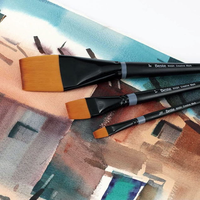 Beste Golden Taklon Short Handle Brushes Beste Golden Taklon Short Handle Brushes