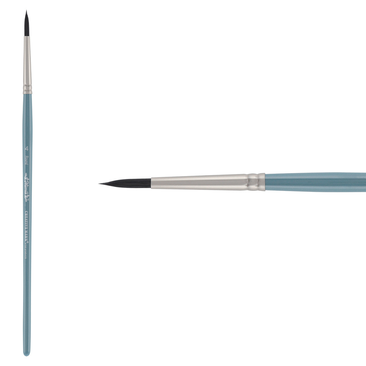 Mimik Synthetic Squirrel Short Handle Round Brush Size 4 - (87235)