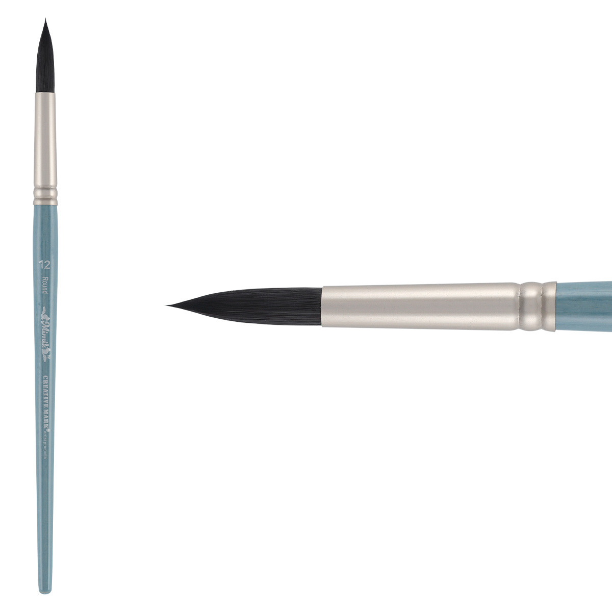 Mimik Synthetic Squirrel Short Handle Round Brush Size 12 - (87239)