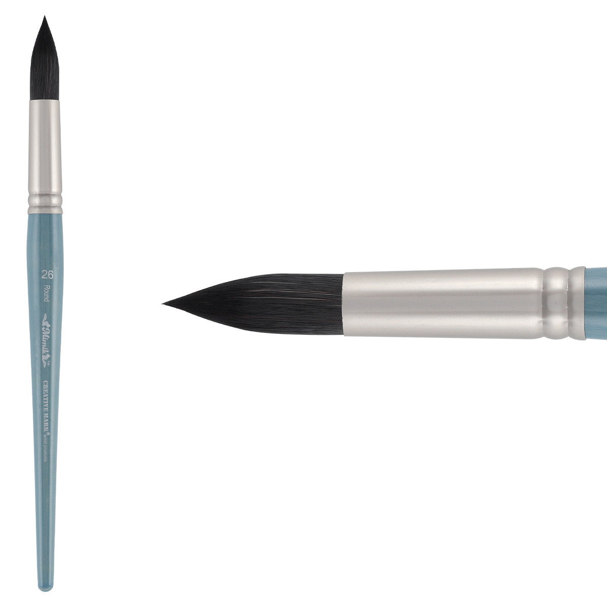 Mimik Synthetic Squirrel Short Handle Round Brush Size 26 - (87241)