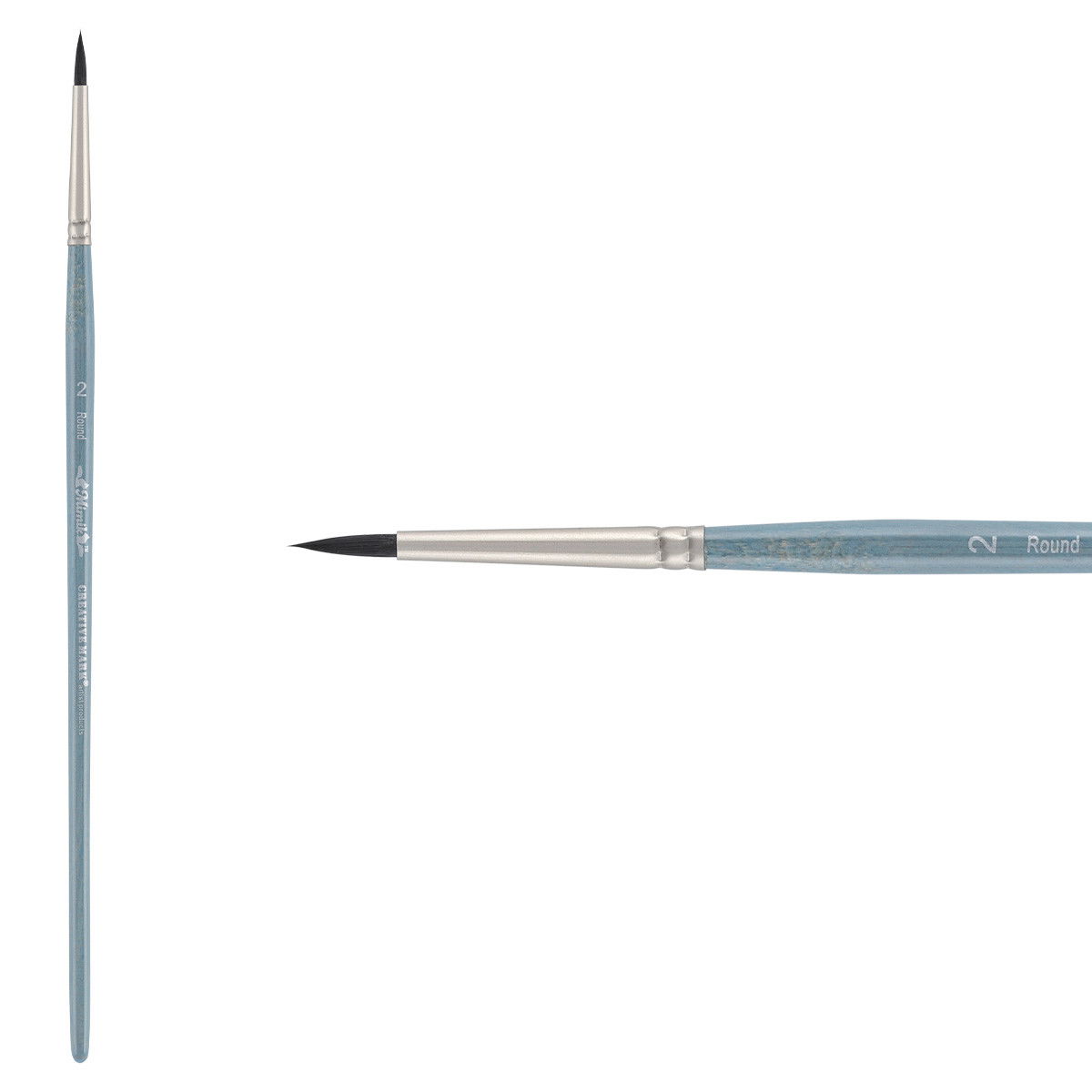 Mimik Synthetic Squirrel Short Handle Round Brush Size 2 - (87234)