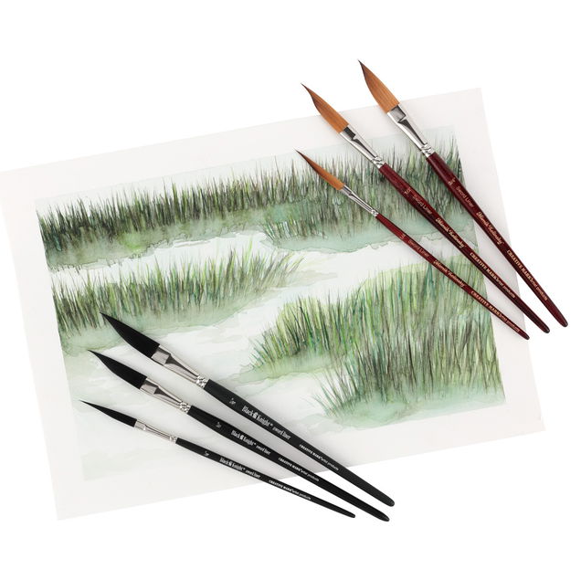 Black Knight Synthetic Short Handle Sword Liner Brushes Black Knight Synthetic Short Handle Sword Liner Brushes