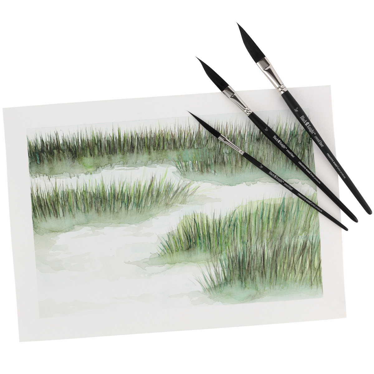 Black Knight Synthetic Short Handle Sword Liner Brushes