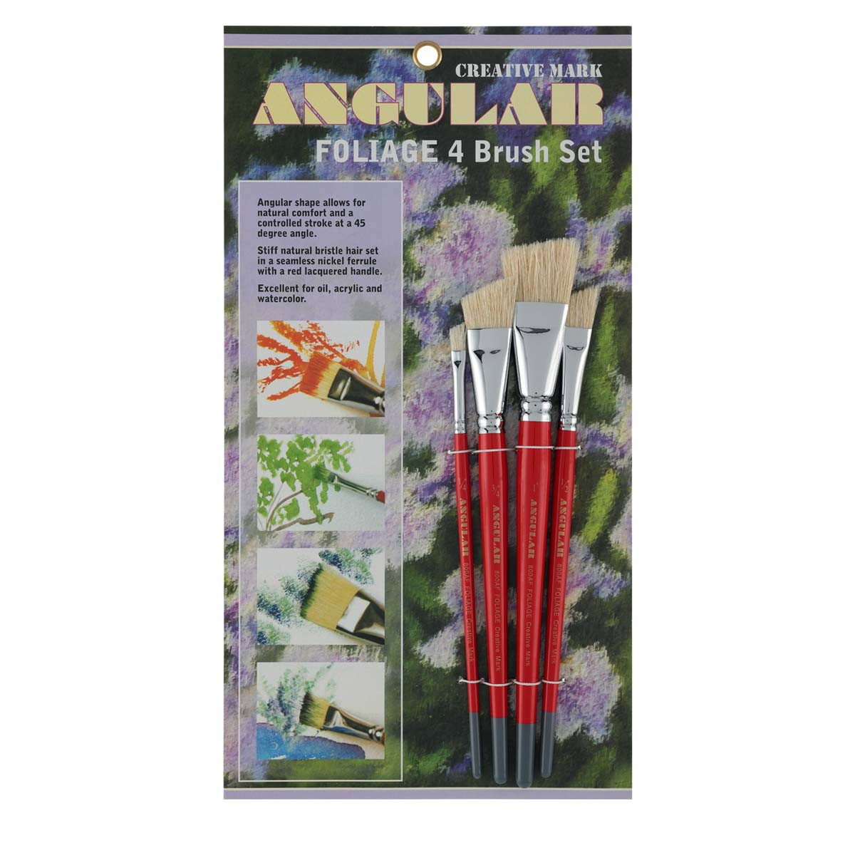 Creative Mark Aquarelle 800AF Angular Foliage Brush Set of 4 - (65896)
