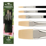 Pro Stroke Powercryl Synthetic Brush Value Set of 5 Flats Pro Stroke Powercryl Synthetic Brush Value Set of 5 Flats