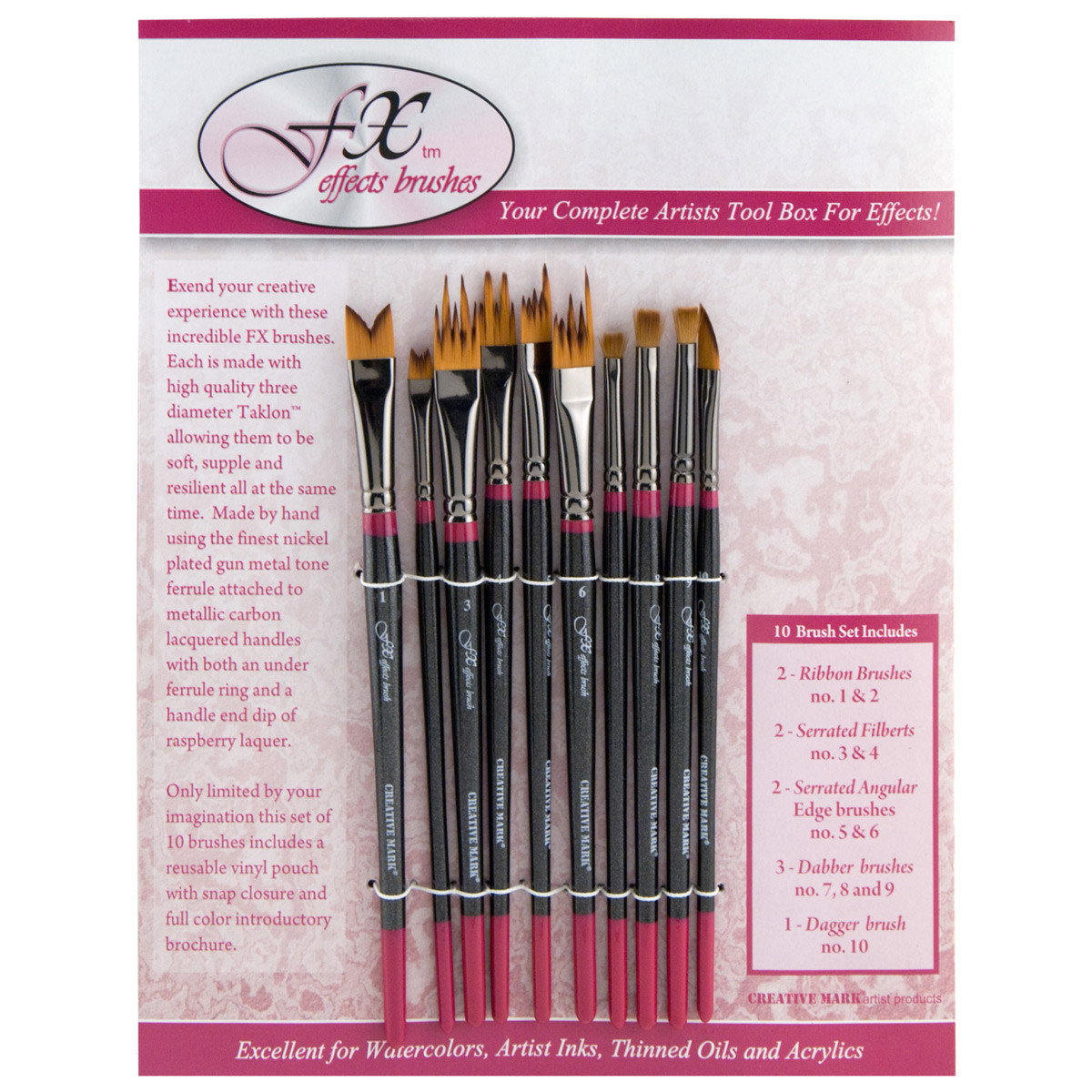 FX Effects Short Handled Brushes 10 Set