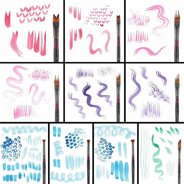 FX Effects Short Handled Brushes 10 Set FX Effects Short Handled Brushes 10 Set