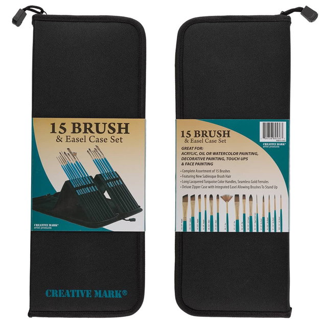 Creative Mark Mixed Use Long Handle Brushes 15 Set With Easel Case - (89536) Creative Mark Mixed Use Long Handle Brushes 15 Set With Easel Case - (89536)