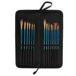 Creative Mark Mixed Use Long Handle Brushes 15 Set With Easel Case - (89536)