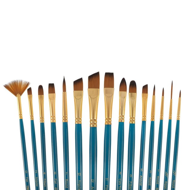 Creative Mark Mixed Use Long Handle Brushes 15 Set With Easel Case - (89536) Creative Mark Mixed Use Long Handle Brushes 15 Set With Easel Case - (89536)