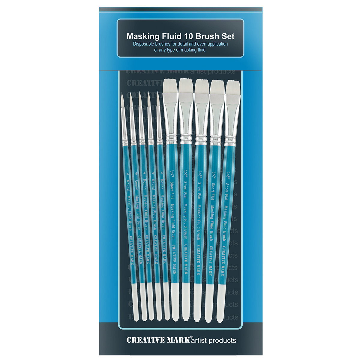 Creative Mark Masking Fluid Synthetic Brush 10 Set - (88885)