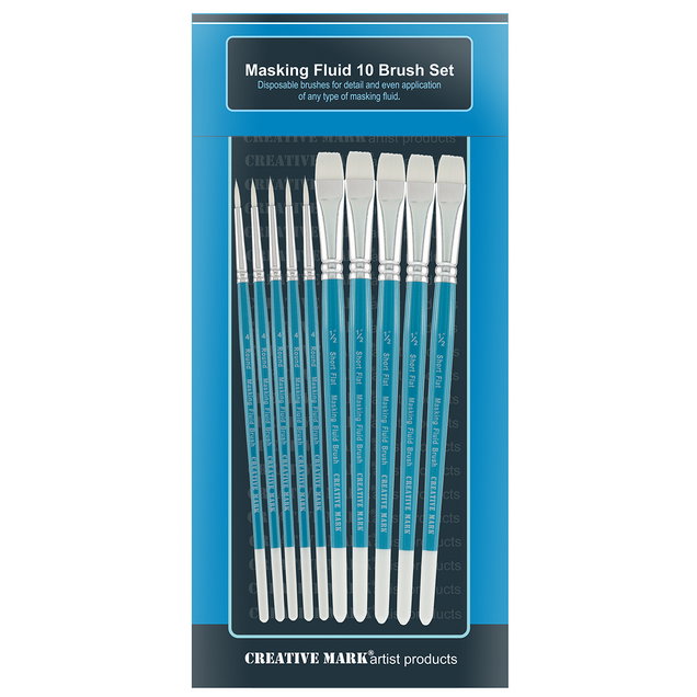 Creative Mark Masking Fluid Synthetic Brush 10 Set - (88885) Creative Mark Masking Fluid Synthetic Brush 10 Set - (88885)