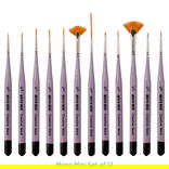 Creative Mark Micro Mini Golden Taklon Detail Brushes 12 Set