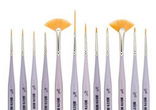 Creative Mark Micro Mini Golden Taklon Detail Brushes 12 Set