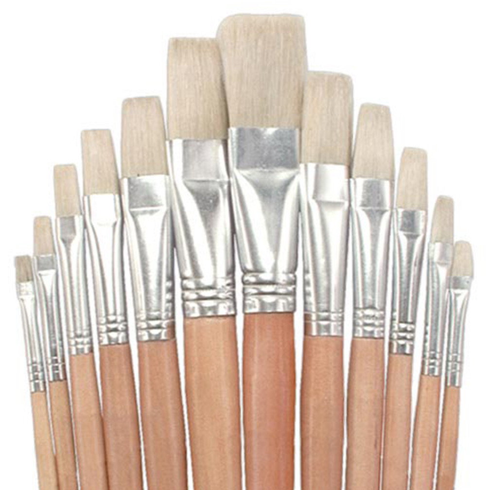 Creative Mark Value Line Flat Bristle Brushes 12 Set - (53892)