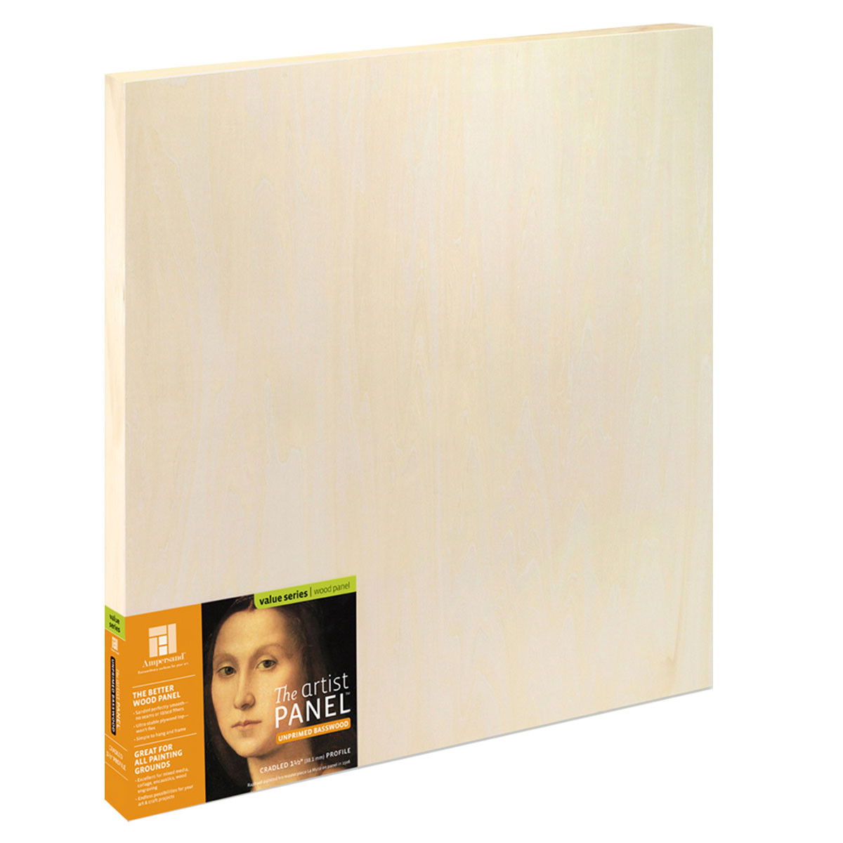 Ampersand Artist Panel 1.5 in. Cradled Unprimed Basswd 24X24 - (200034625)
