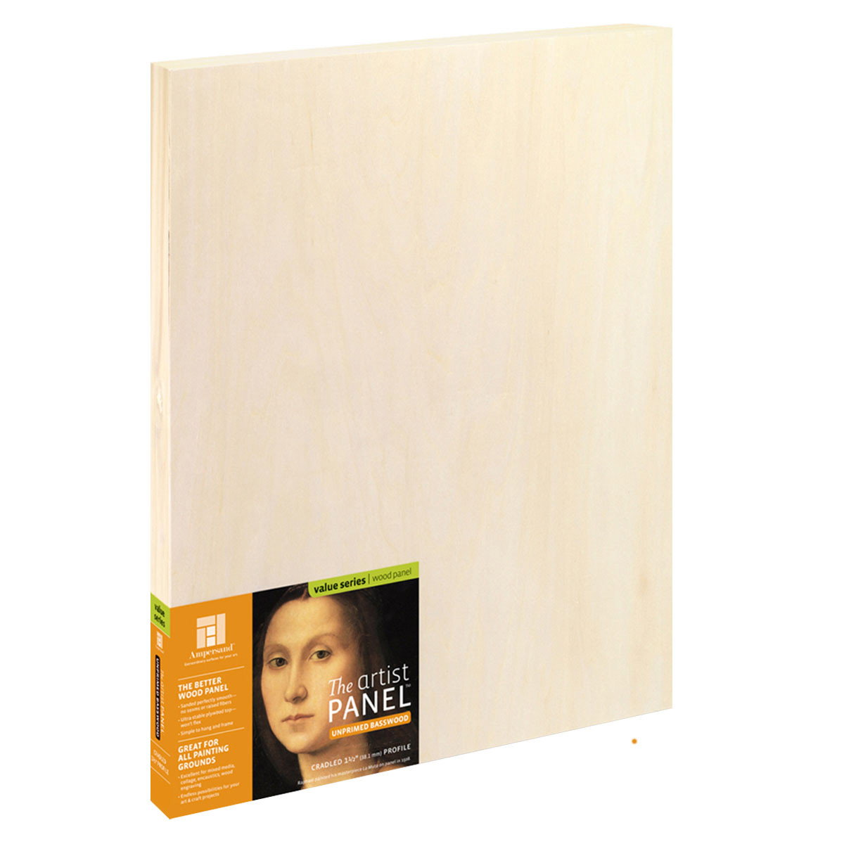 Ampersand Artist Panel 1.5" Cradled Unprimed Basswood 36"x48" - (200034630) *Large Product: Additional fee will apply if delivered