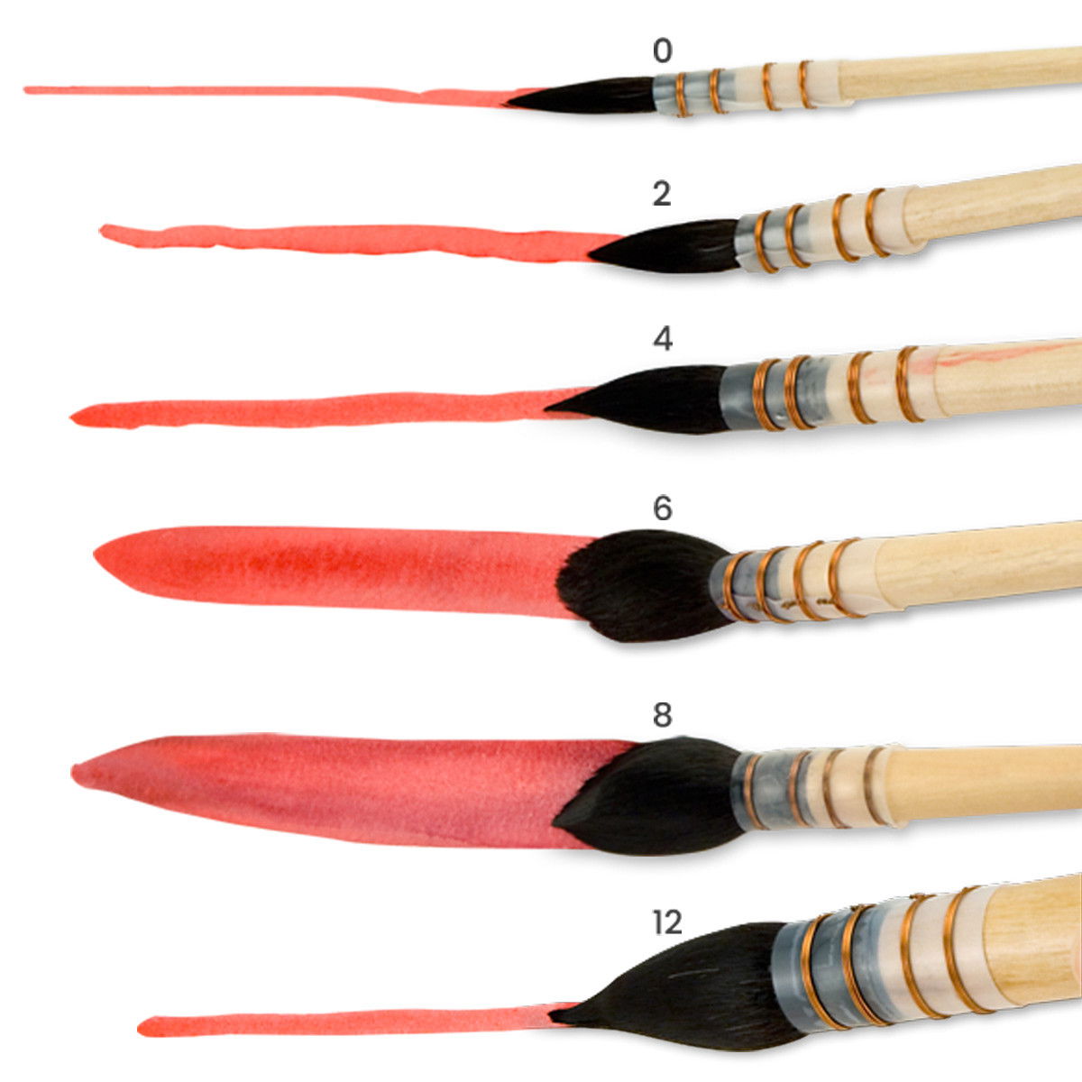 Harmony Quill Squirrel Hair Short Handle Watercolor Brushes